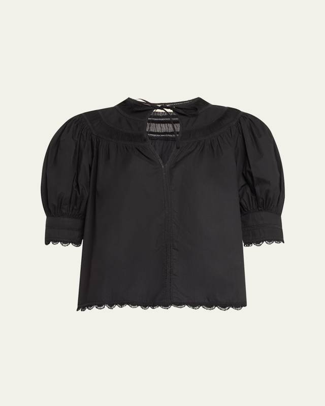 Dylan Lace-Inset Cotton Top